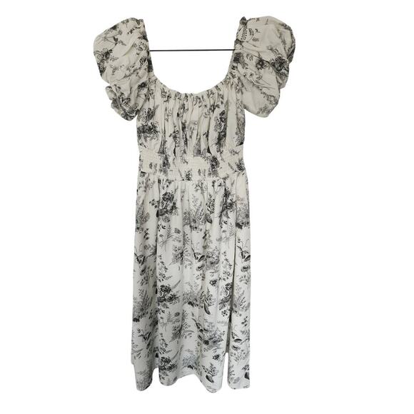 Hyacinth House Black & White Floral Smocked Helena Maxi Dress Sz S - Picture 6 of 6